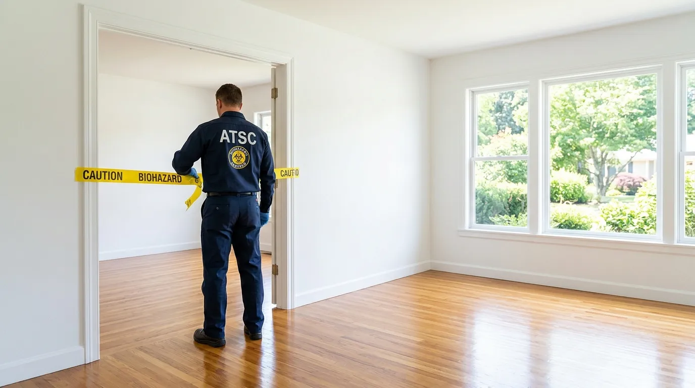 Certified biohazard cleanup crew performing Trauma Scene Cleanup in North Bellmore